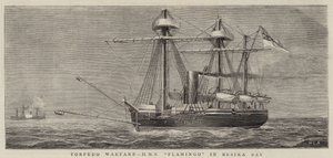 Guerre des torpilles, HMS Flamingo dans la baie de Besika - William Edward Atkins