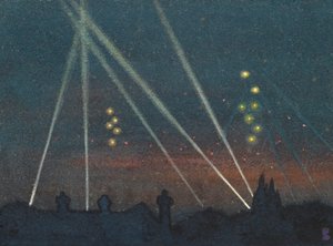 Projecteurs pendant un raid de bombardement - William Ernest Buchanan