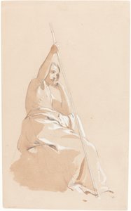 Jeune homme assis avec un bâton - William Etty