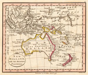 Australie et Nouvelle-Zélande. Nouvelle-Hollande. Carte.
