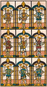 Vitrail peint - Deux comtes saxons de Mercie et sept comtes normands de Chester, 1808 1845 - William Fowler