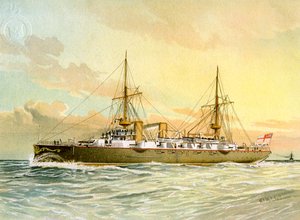 HMS Undaunted, croiseur de 1ère classe de la Royal Navy, vers 1890-1893