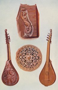Instruments de musique : Cetera (lithographie en couleur) - William Gibb