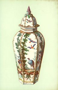 Vase, Bristol, avec des oiseaux exotiques