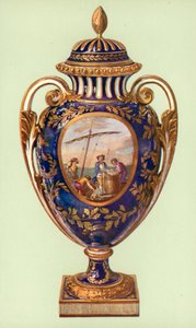 Vase, Sèvres, bleu de roi, offert par Gustave III à Catherine II (lithographie en couleur) - William Gibb