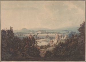 Paysage avec rivière et pont
