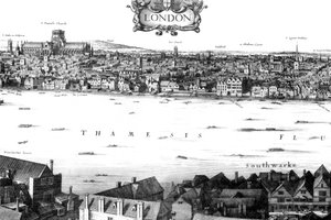 Vue de Londres et de la Tamise depuis South Bank, 17ème siècle, 1886