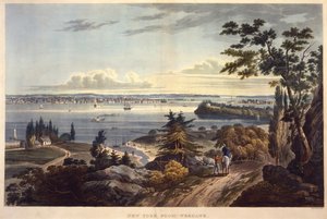New York depuis Weehawken, gravé par John Hill