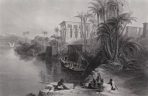 Scène sur le Nil à Philoe, au-dessus de Syène