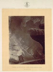 Vue vers le sud dans le Grand Canyon, rivière Colorado, Sheavwitz, 1872