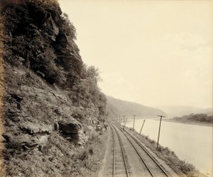Cathedral Rocks, Susquehanna River près de Meshoppen, pour la Lehigh Valley Railroad - William H. Rau