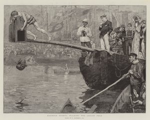 Sports portuaires, marcher sur le mât glissant - William Hatherell