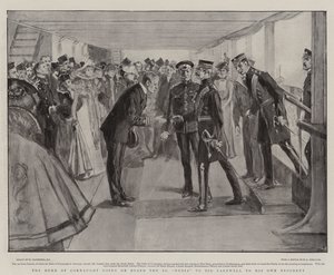 Le Duc de Connaught embarquant à bord du SS Nubia pour dire adieu à son propre régiment - William Hatherell