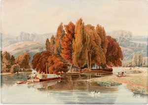 Une île sur la Tamise près de Park Place, Oxfordshire