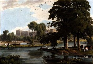Vue du Château de Windsor depuis les terrains de jeu du Collège d