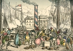 Embarquement à bord du Margate Steam Packet au quai de London Bridges, 1838 - William Heath