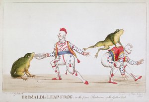 Le saut de grenouille de Grimaldi dans la pantomime comique du Poisson Doré, 1812 - William Heath