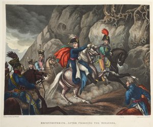 Reconnaissance, après avoir traversé la Bidassoa, aquatinte par J.C. Stadler, pub. par Tegg, avril 1818 - William Heath