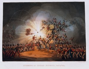 Assaut de Ciudad Rodrigo, 19 janvier 1813, gravé par Thomas Sutherland, publié en 1815