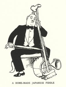 Un violon japonais fait maison (lithographie) - William Heath Robinson