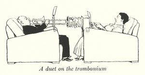 Un duo sur le trombonium (lithographie) - William Heath Robinson