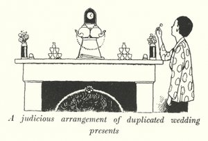 Un arrangement judicieux de cadeaux de mariage en double (lithographie) - William Heath Robinson