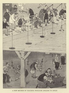 Une nouvelle méthode pour enseigner aux futurs pêcheurs à pêcher - William Heath Robinson