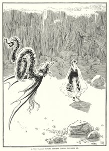 Un très grand serpent ailé venant vers moi