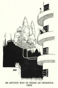 Une manière artistique de cacher une vue inesthétique - William Heath Robinson