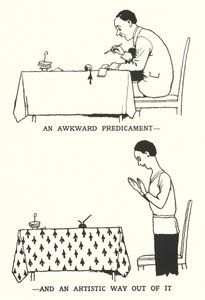 Une situation embarrassante et une solution artistique (lithographie) - William Heath Robinson