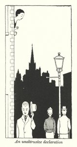 Une déclaration discrète (lithographie) - William Heath Robinson