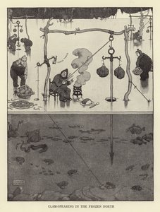 Pêche aux palourdes dans le nord gelé - William Heath Robinson