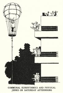 Eurhythmie communale et exercices physiques le samedi après-midi - William Heath Robinson
