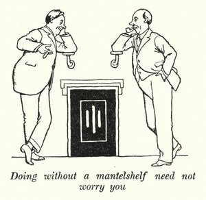 Ne pas avoir de manteau de cheminée ne doit pas vous inquiéter (lithographie) - William Heath Robinson