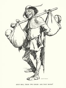 Bon homme, ces deux filles sont-elles des servantes ? - William Heath Robinson