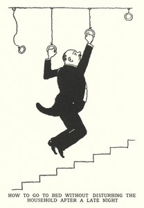 Comment se coucher sans déranger la maison après une nuit tardive (lithographie) - William Heath Robinson