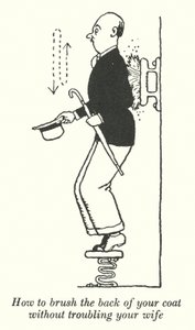 Comment brosser le dos de votre manteau sans déranger votre femme (lithographie) - William Heath Robinson