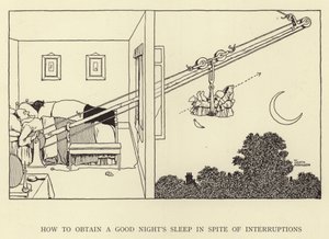 Comment obtenir une bonne nuit de sommeil malgré les interruptions - William Heath Robinson