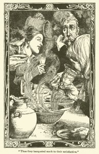 Illustration pour Don Quichotte (lithographie) - William Heath Robinson