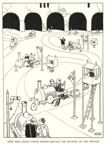 Illustration pour Railway Ribaldry par W Heath Robinson - William Heath Robinson