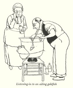 Écouter un poisson rouge malade - William Heath Robinson