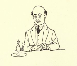 Homme surpris par un oiseau dans son œuf du matin - William Heath Robinson