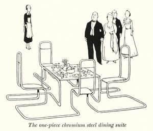 La salle à manger en acier chromé monobloc - William Heath Robinson