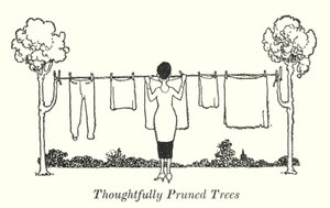 Arbres soigneusement taillés (lithographie)