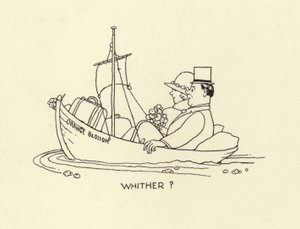 Où, couple marié partant sur la mer de la vie conjugale - William Heath Robinson