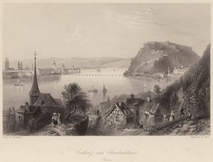 Coblentz et Ehrenbreitstein (gravure) - William Henry (after) Bartlett