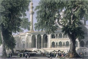 Yeni Djami, ou Mosquée de la Sultane Valide, Istanbul (gravé par J.C. Varrall, vers 1850) - William Henry (after) Bartlett
