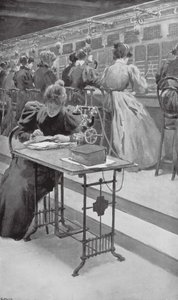 Au travail dans une salle de téléphone - William Henry (after) Margetson
