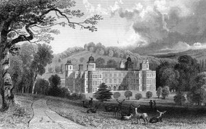 Audley End, Essex, gravé par Henry Adlard, 1832