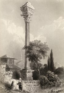 Colonne de Marcien, Istanbul, Turquie, gravée par H. Adlard - William Henry Bartlett